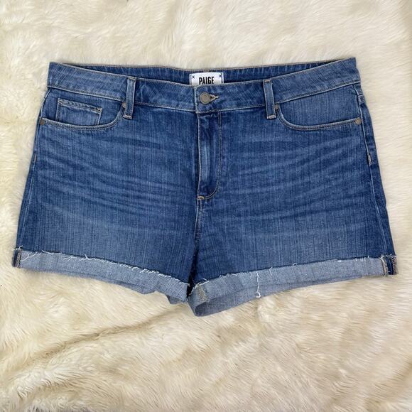 Paige Jimmy Jimmy Short in APPA Cuffed Cut Off Denim Size 32 - Picture 5 of 12